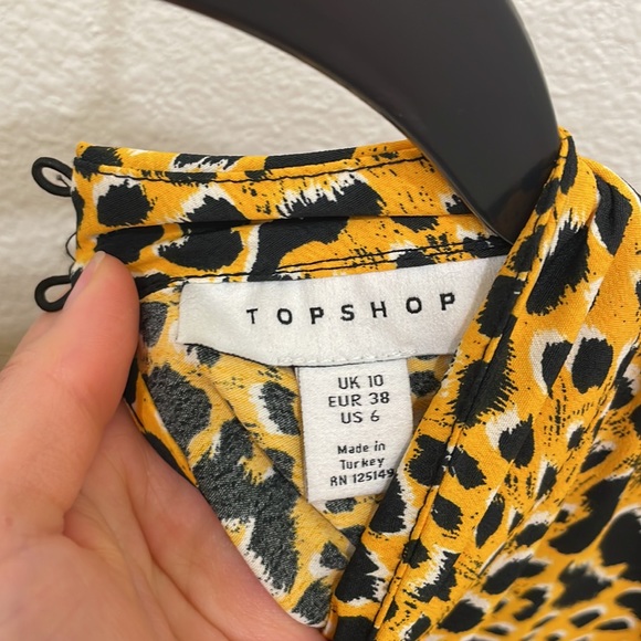 Topshop Yellow Animal Print Leopard Long Sleeve Maxi Dress - Picture 11 of 14
